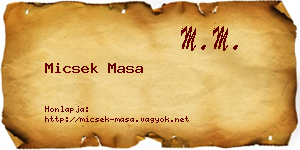 Micsek Masa névjegykártya